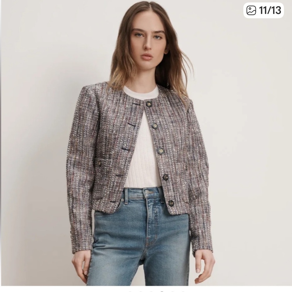 Veronica Beard 🔥 Andrea Cotton Tweed Jacket